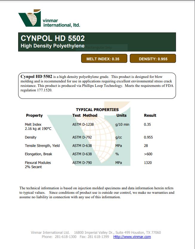 HDPE 5502 Cynpol