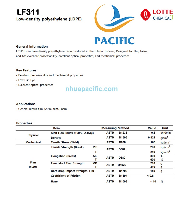 LDPE LF311 (Lotte-Huyndai)