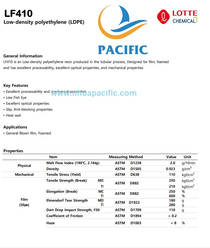 LDPE film LF410 (Lotte-Huyndai)
