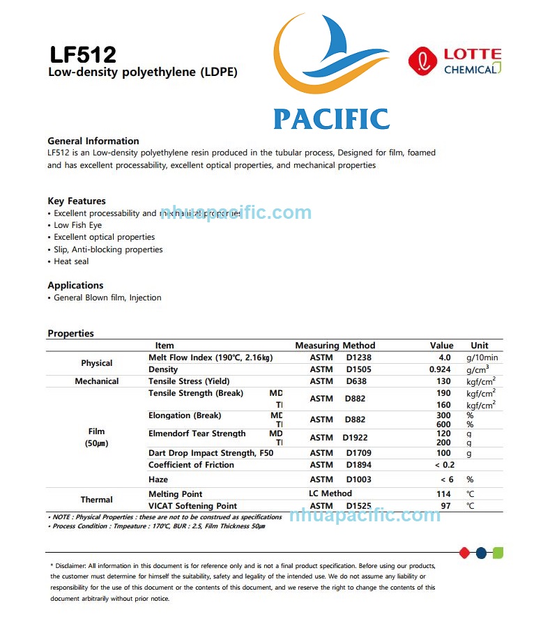 LDPE film LF512 (Lotte -Huyndai)
