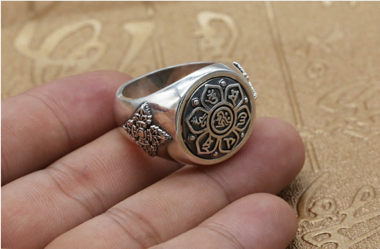 NHẪN XOAY KHẮC OM MANI PADME HUM TÂY TẠNG - NH210