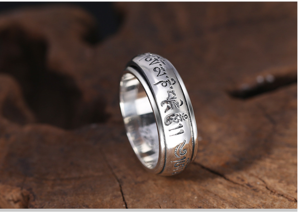 Nhẫn Xoay Khắc Om Mani Padme Hum - NH214