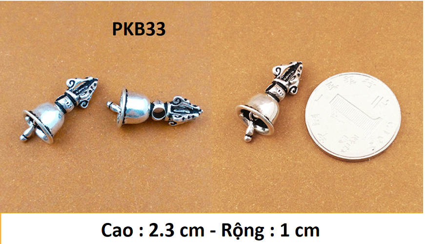 PHỤ KIỆN CHARM BẠC CHUÔNG CHÙY KIM CANG - PKB33