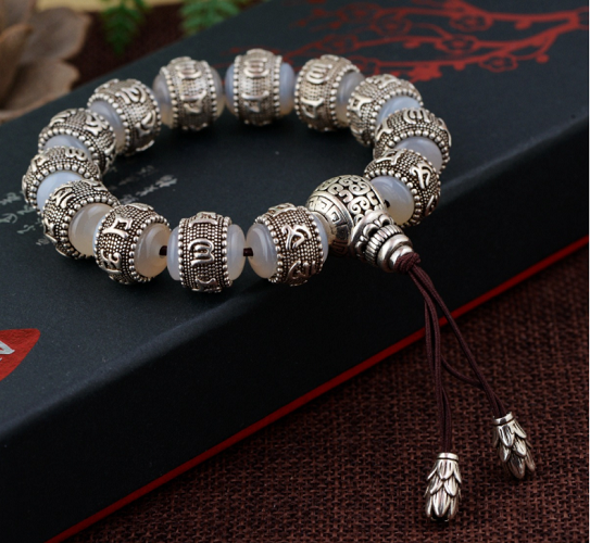 Lắc Tay Om Mani Padme Hum - Đá Thạch Anh - LT116