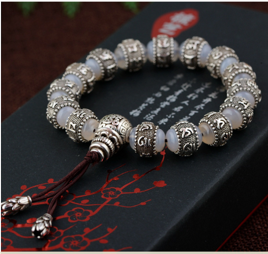 Lắc Tay Om Mani Padme Hum - Đá Thạch Anh - LT116