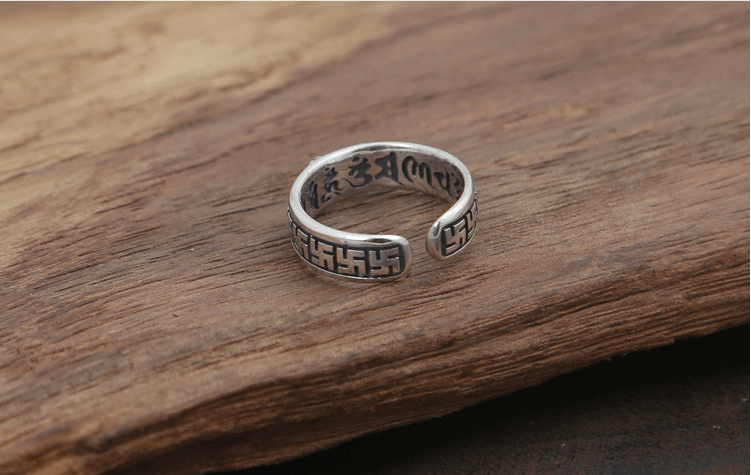 NHẪN KHẮC OM MANI PADME HUM - CHÙY KIM CANG - NH162