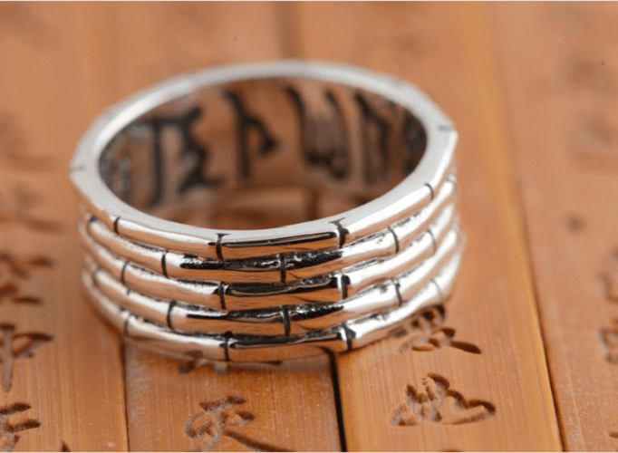 NHẪN KHẮC OM MANI PADME HUM TÂY TẠNG - NH167
