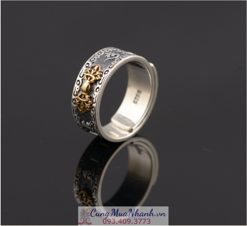 Nhẫn Khắc Om Mani Padme Hum Tây Tạng - NH186