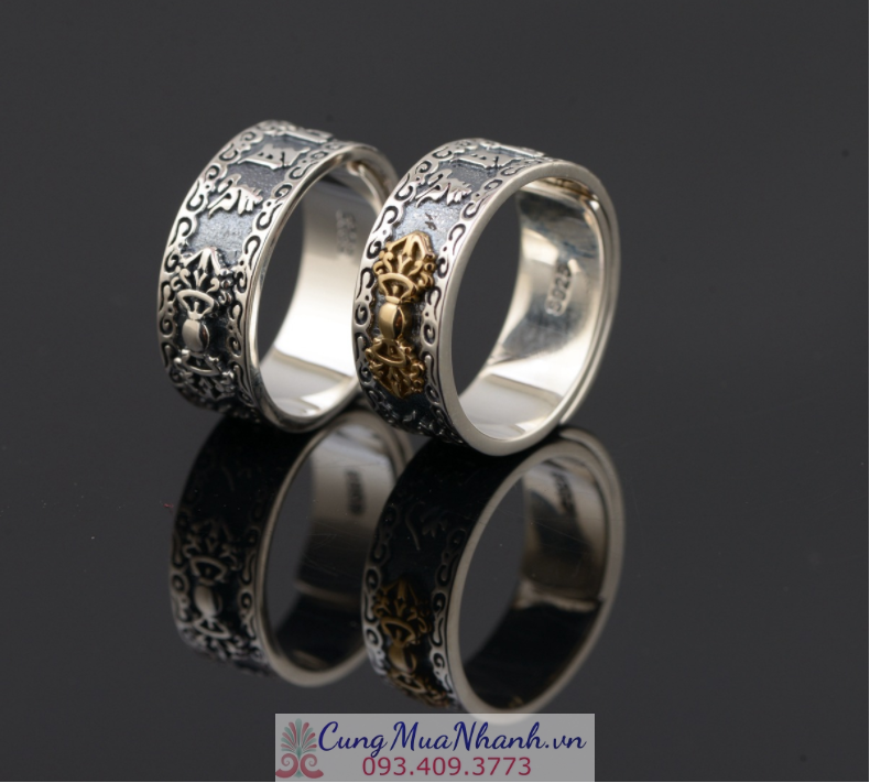 Nhẫn Khắc Om Mani Padme Hum Tây Tạng - NH186