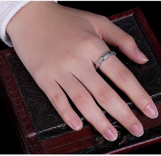 NHẪN KHÚC TRE KHẮC OM MANI PADME HUM - NH236