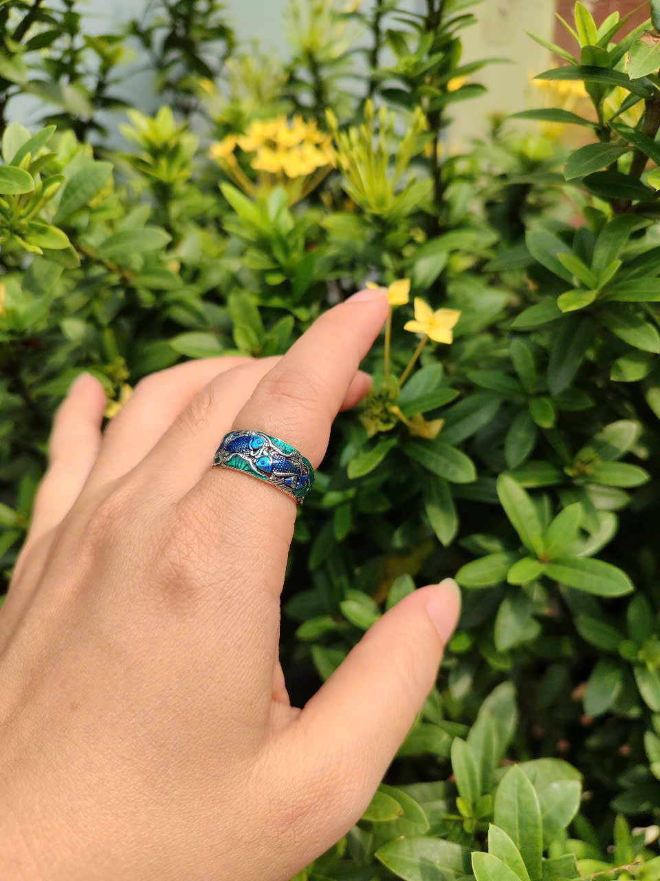 NHẪN SONG NGƯ XANH - NH261