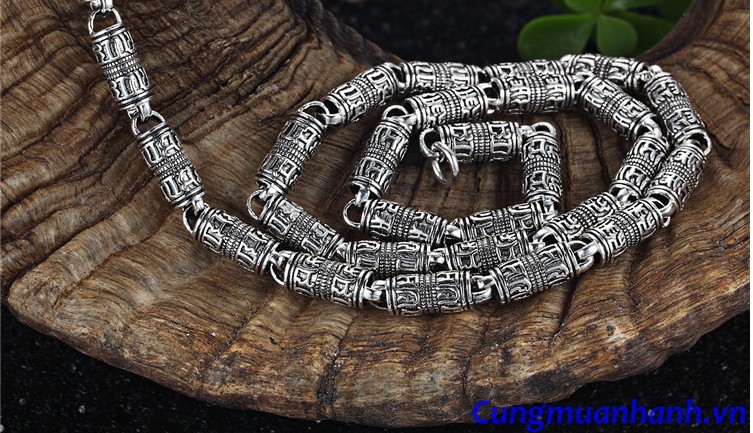 DÂY CHUYỀN KHẮC OM MANI PADME HUM TÂY TẠNG 50CM - VC100