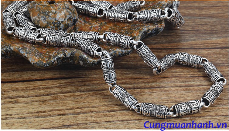 DÂY CHUYỀN KHẮC OM MANI PADME HUM TÂY TẠNG 50CM - VC100