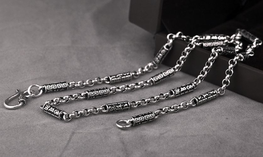 DÂY CHUYỀN KHẮC OM MANI PADME HUM TÂY TẠNG 55CM - VC109