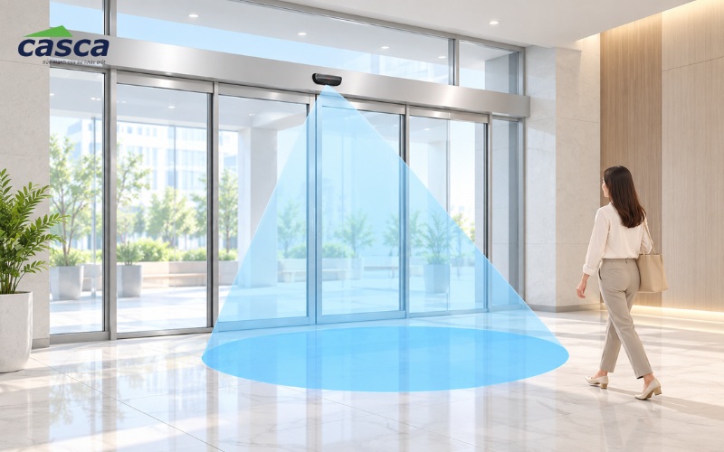 Sử dụng cảm biến mở cửa tự động giúp tăng sự thuận lợi, đảm bảo an toàn