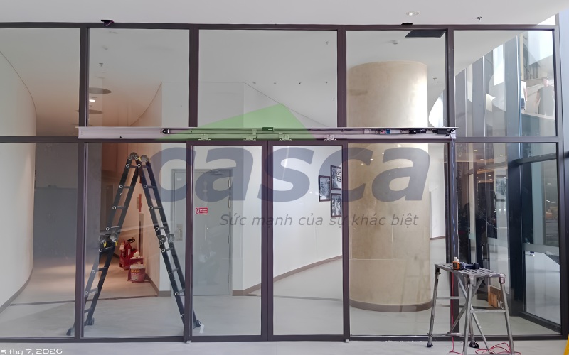 Cửa kính trượt tự động 2 cánh