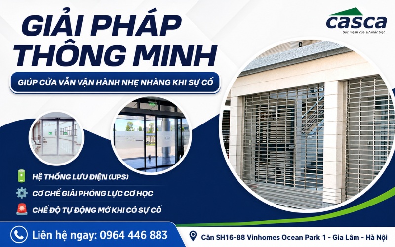 Bộ lưu điện UPS giúp cửa tiếp tục hoạt động trong trường hợp mất điện