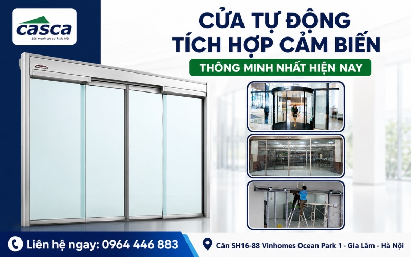 Cửa kính mở tự động tích hợp cảm biến thông minh, nâng cao khả năng quản lý và bảo mật