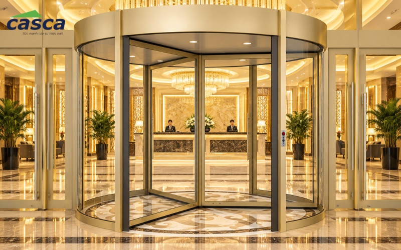 Cửa mở quay tự động 3 cánh