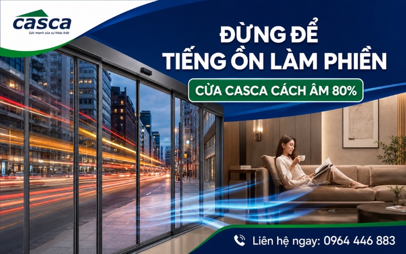 Cửa tự động CASCA giúp giảm tiếng ồn đến 80%