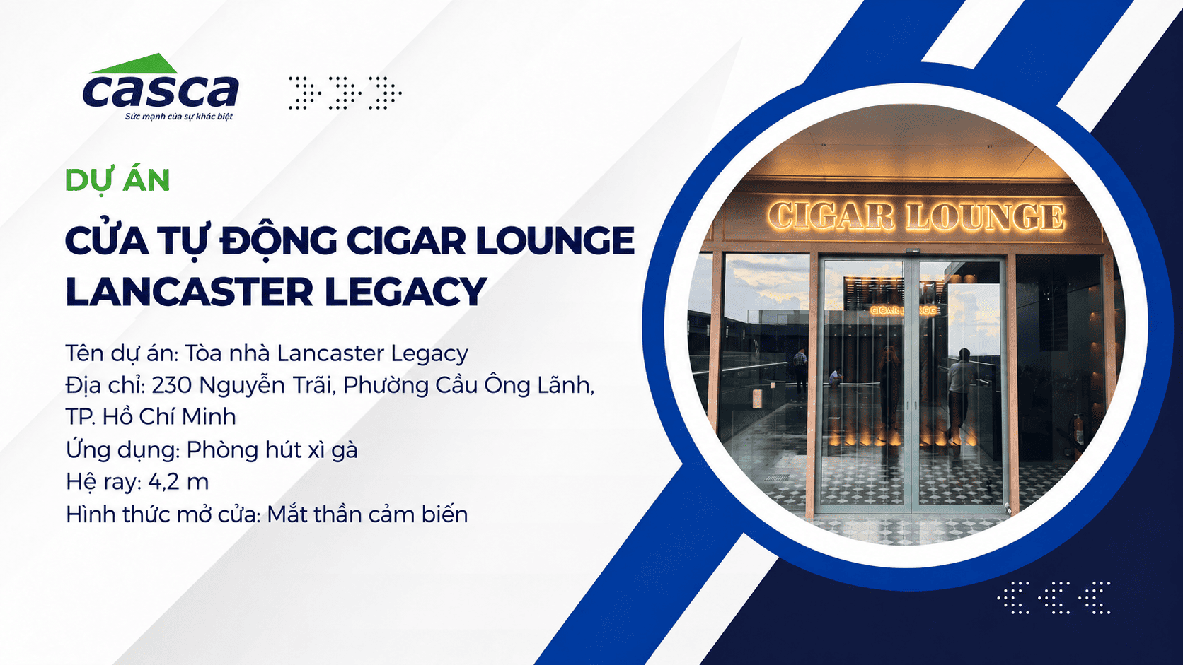 Dự án lắp đặt cửa tự động tại tòa nhà Lancaster Legacy, TP. Hồ Chí Minh