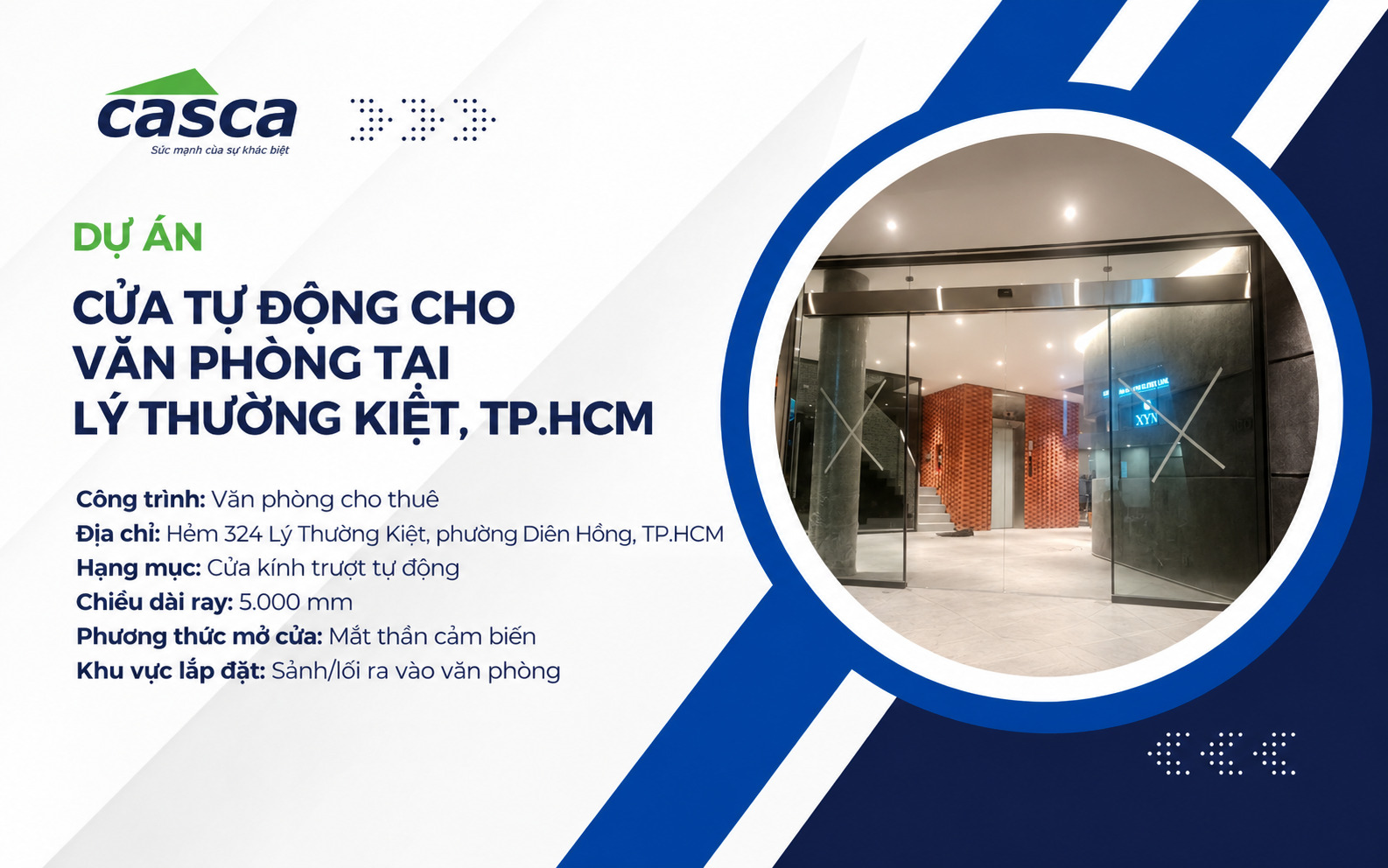 Dự án lắp đặt cửa tự động cho văn phòng tại Lý Thường Kiệt, TP.HCM