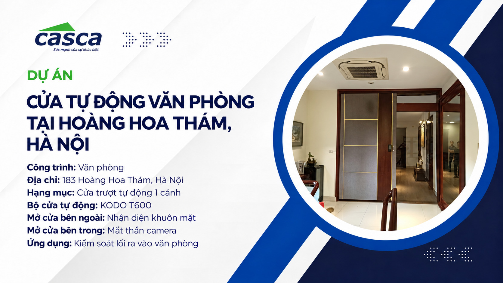 Dự án lắp đặt cửa tự động văn phòng tại Hoàng Hoa Thám, Hà Nội
