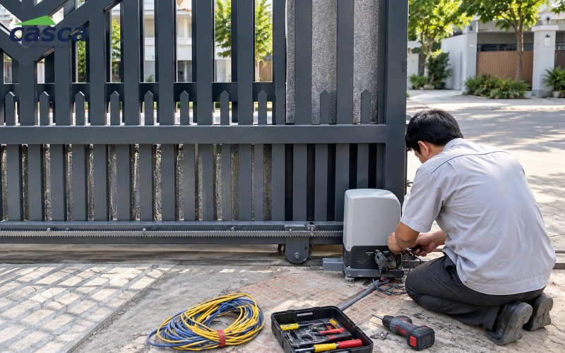 Quy trình lắp đặt motor cổng lùa tại Casca Việt Nam