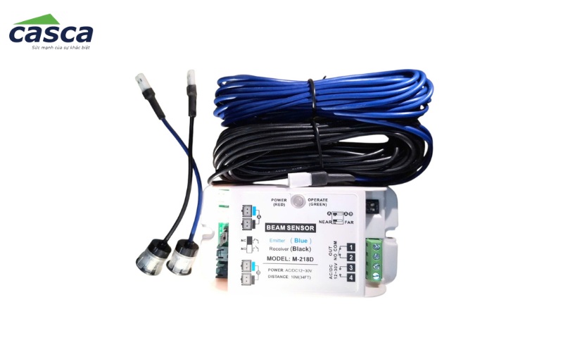 Cảm biến tia an toàn (beam sensor) giám sát vùng giữa hai khung cửa