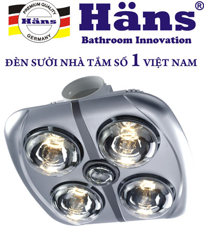 Đèn sưởi Hans 4 bóng âm trần H4B hàng chính hãng