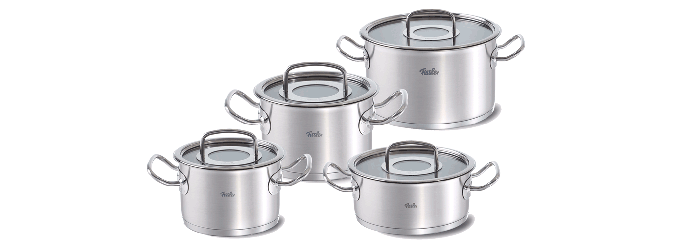 Bộ nồi inox Fissler Original Pro 4 món cao cấp (nắp kính)