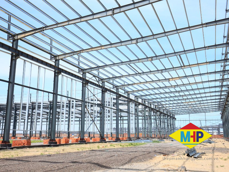 Thép hình chữ H được sử dụng trong xây dựng nhà tiền chế