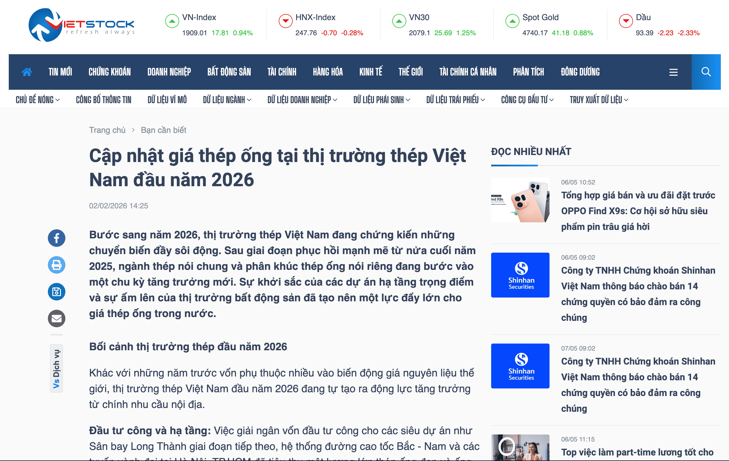 Vietstock Nói về Thép Mạnh Hưng Phát