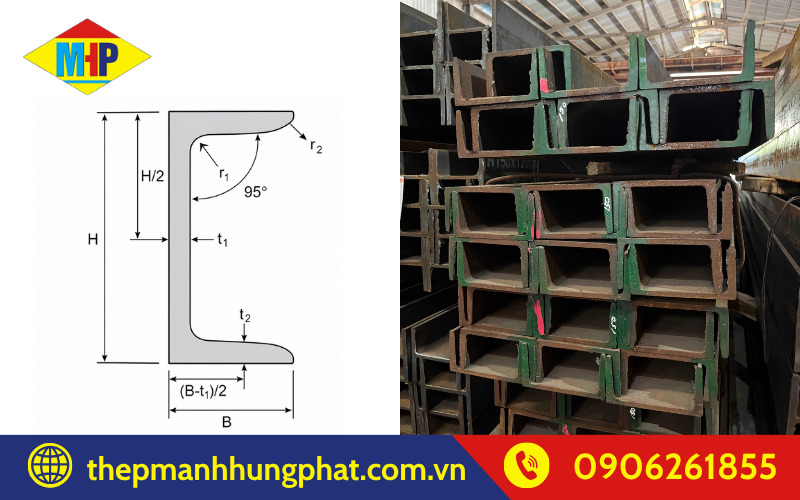 Thép hình U65 và mặt cắt tiết diện chữ U65
