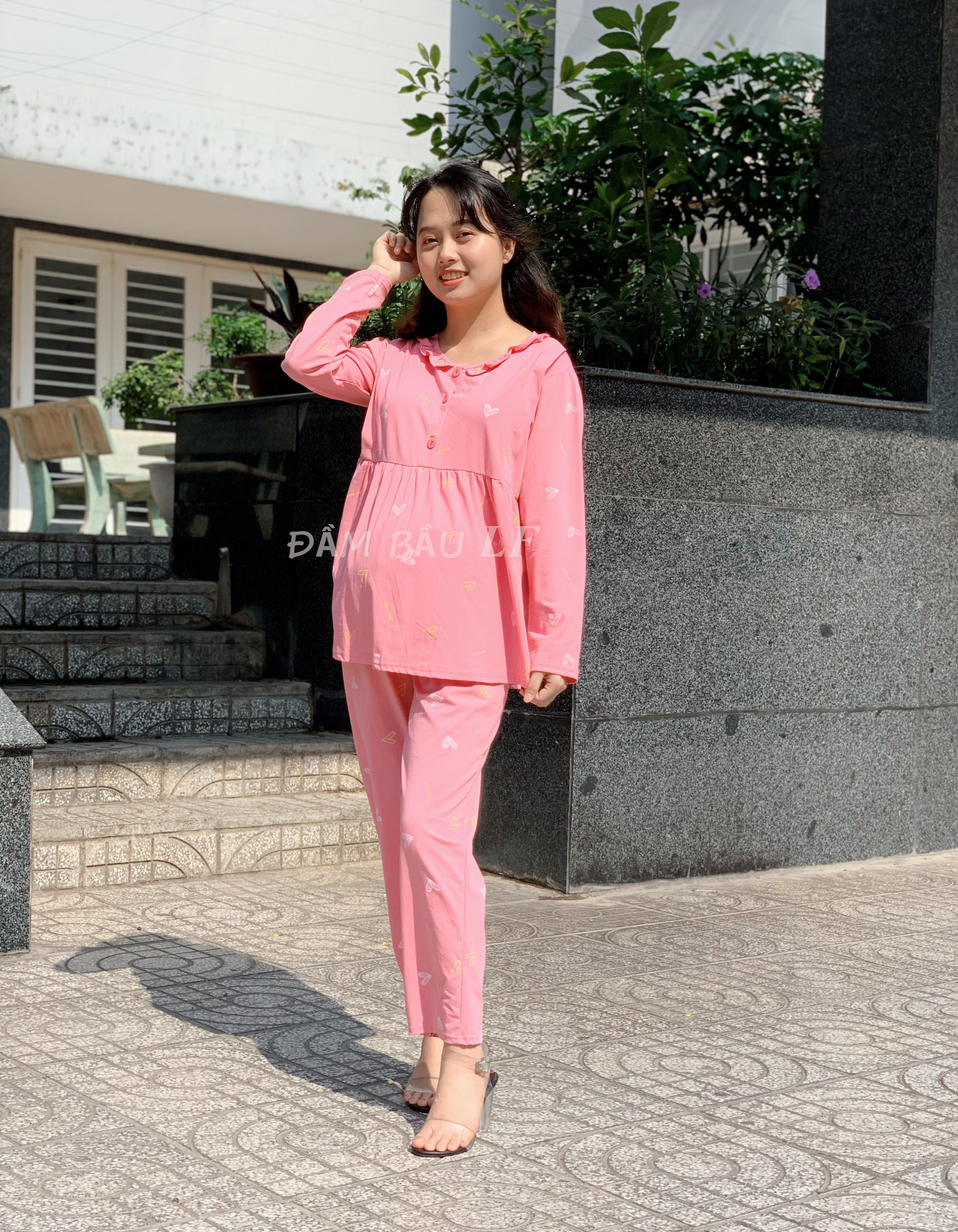 Đồ bộ bầu thun cotton PINK98