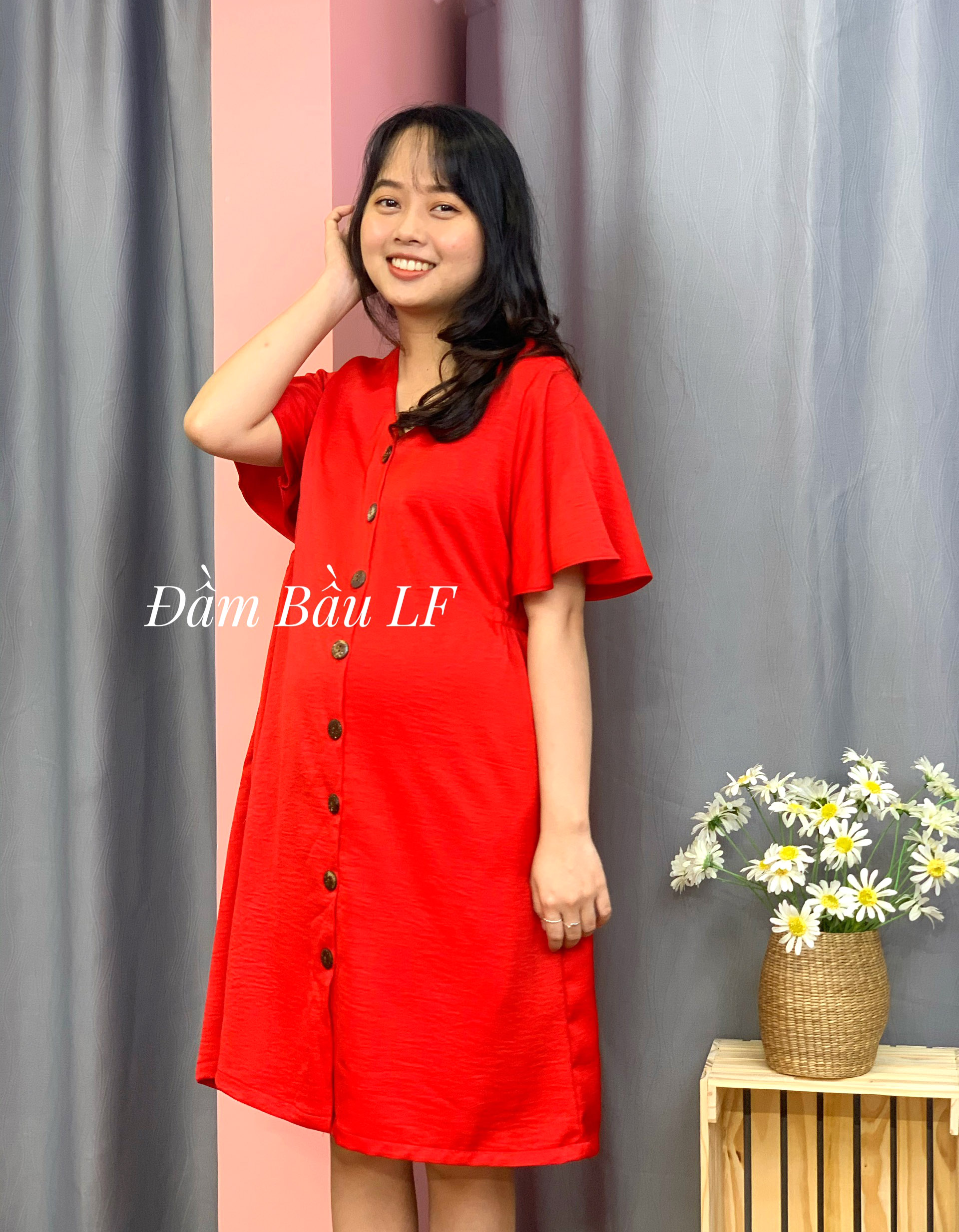 Đầm bầu cotton Hàn DM89A