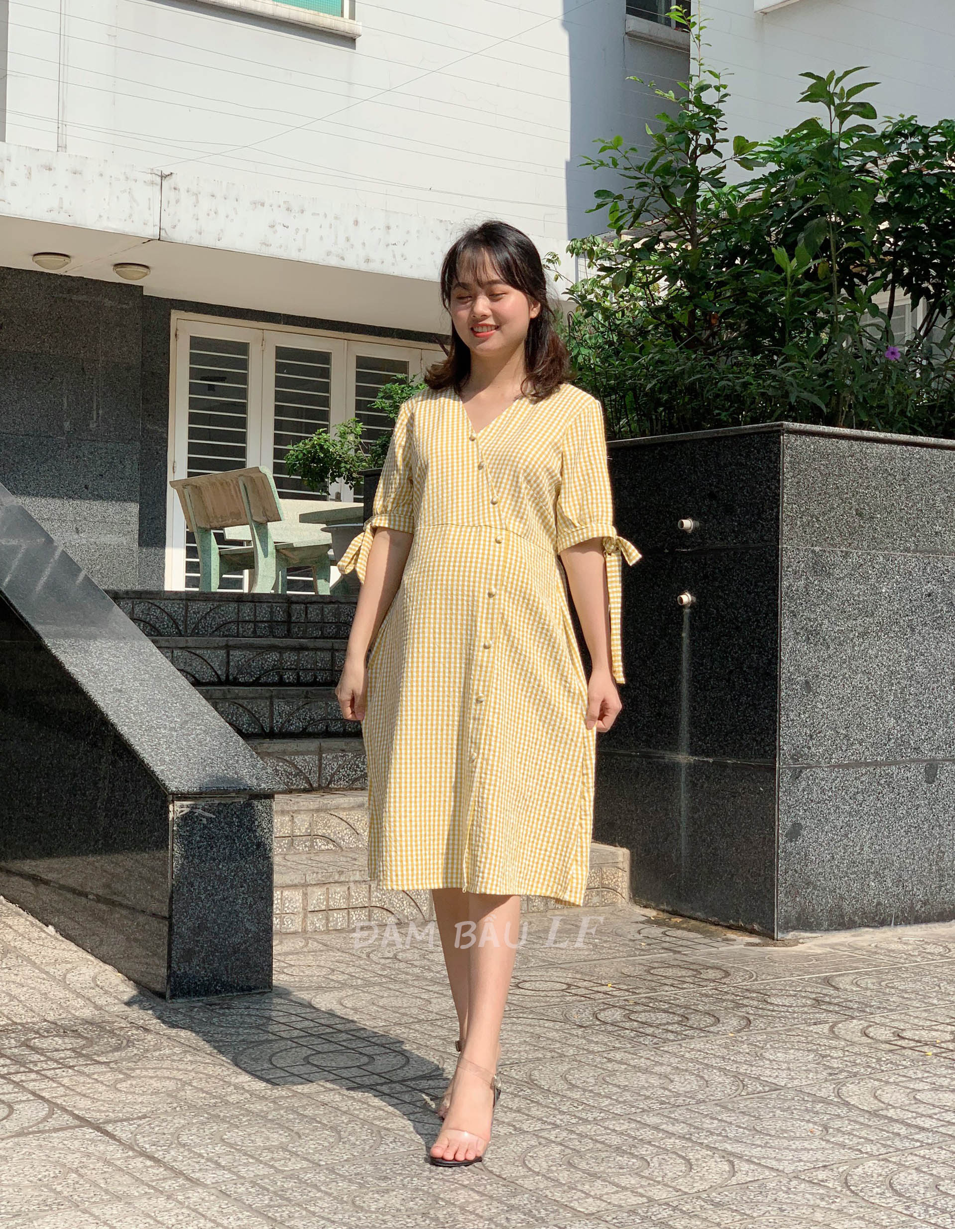 Đầm bầu caro DM70D