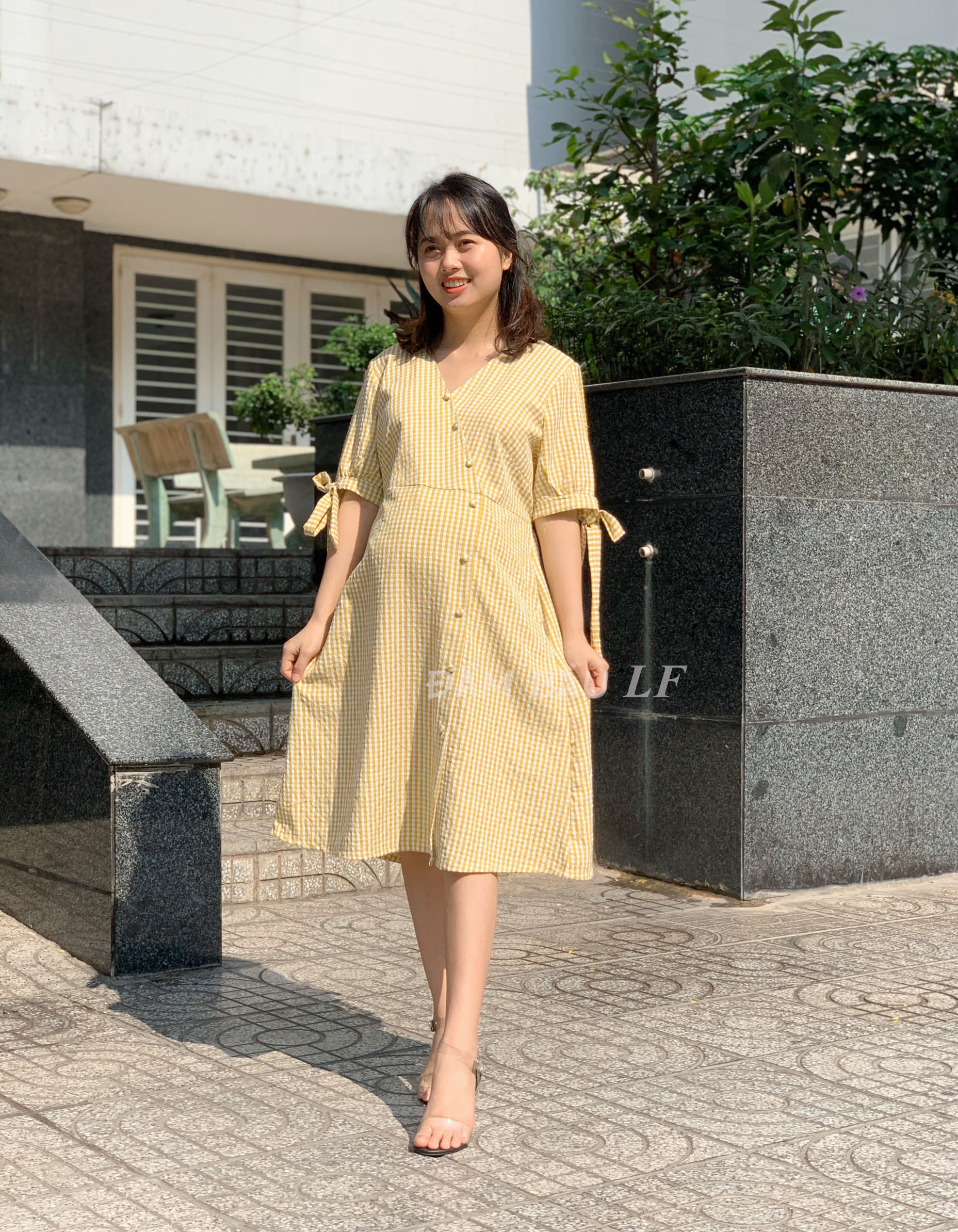 Đầm bầu caro DM70D