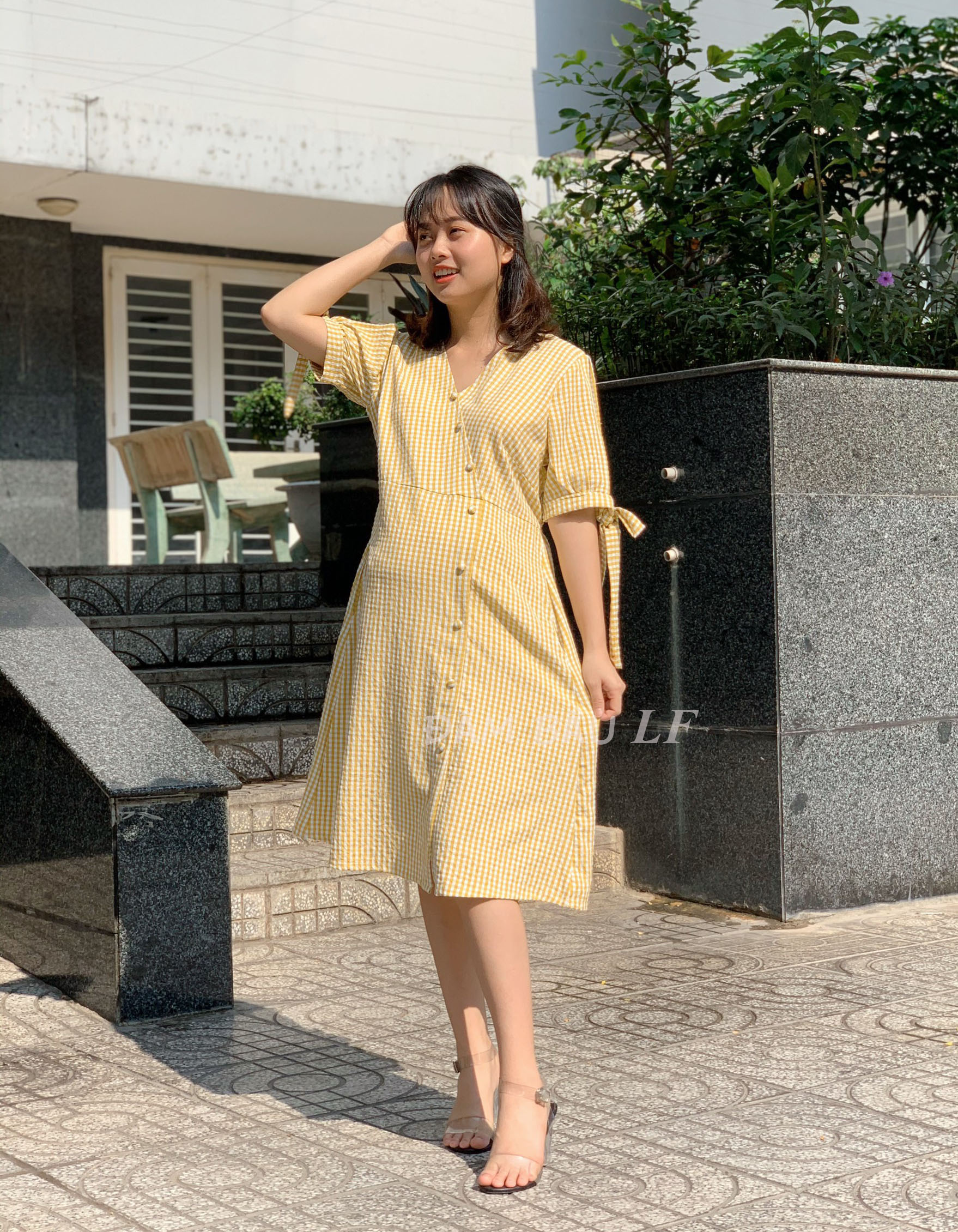 Đầm bầu caro DM70D