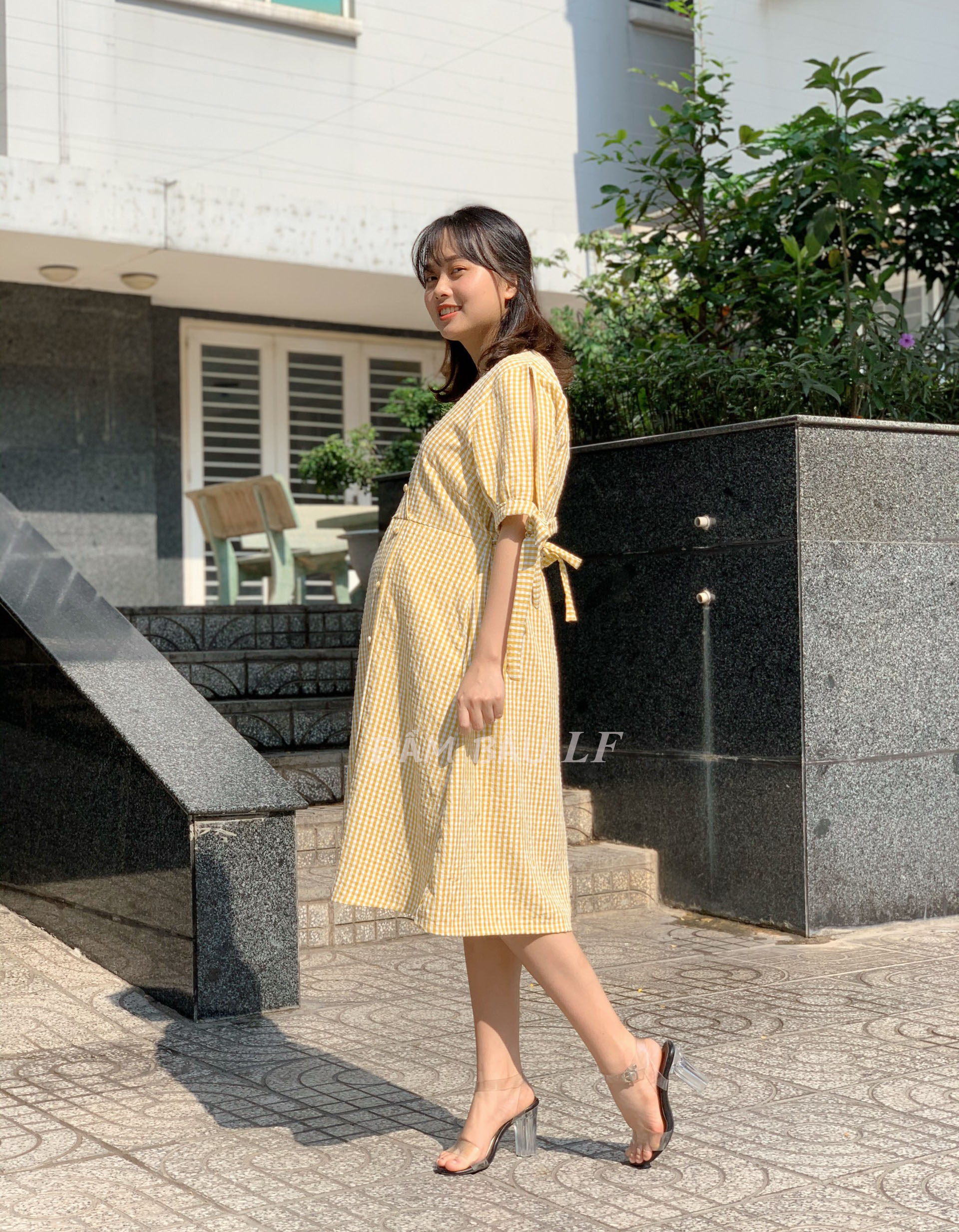 Đầm bầu caro DM70D