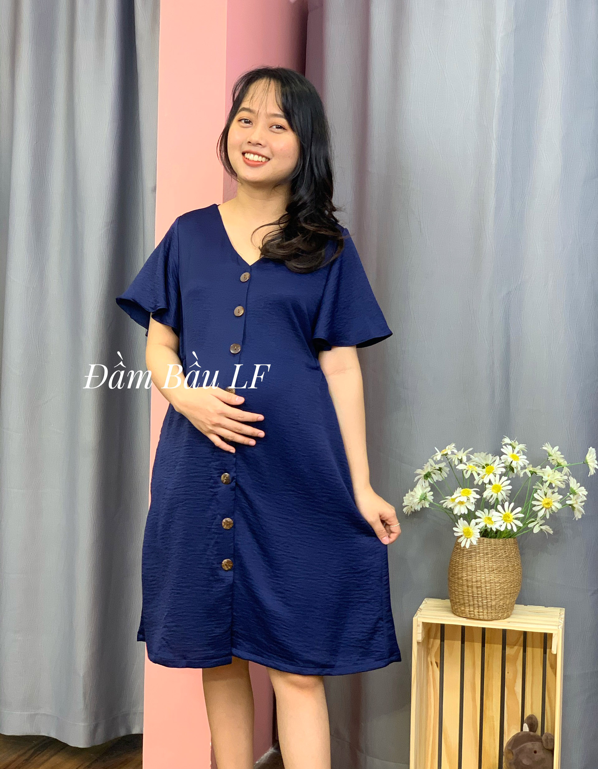 Đầm bầu cotton Hàn DM89B