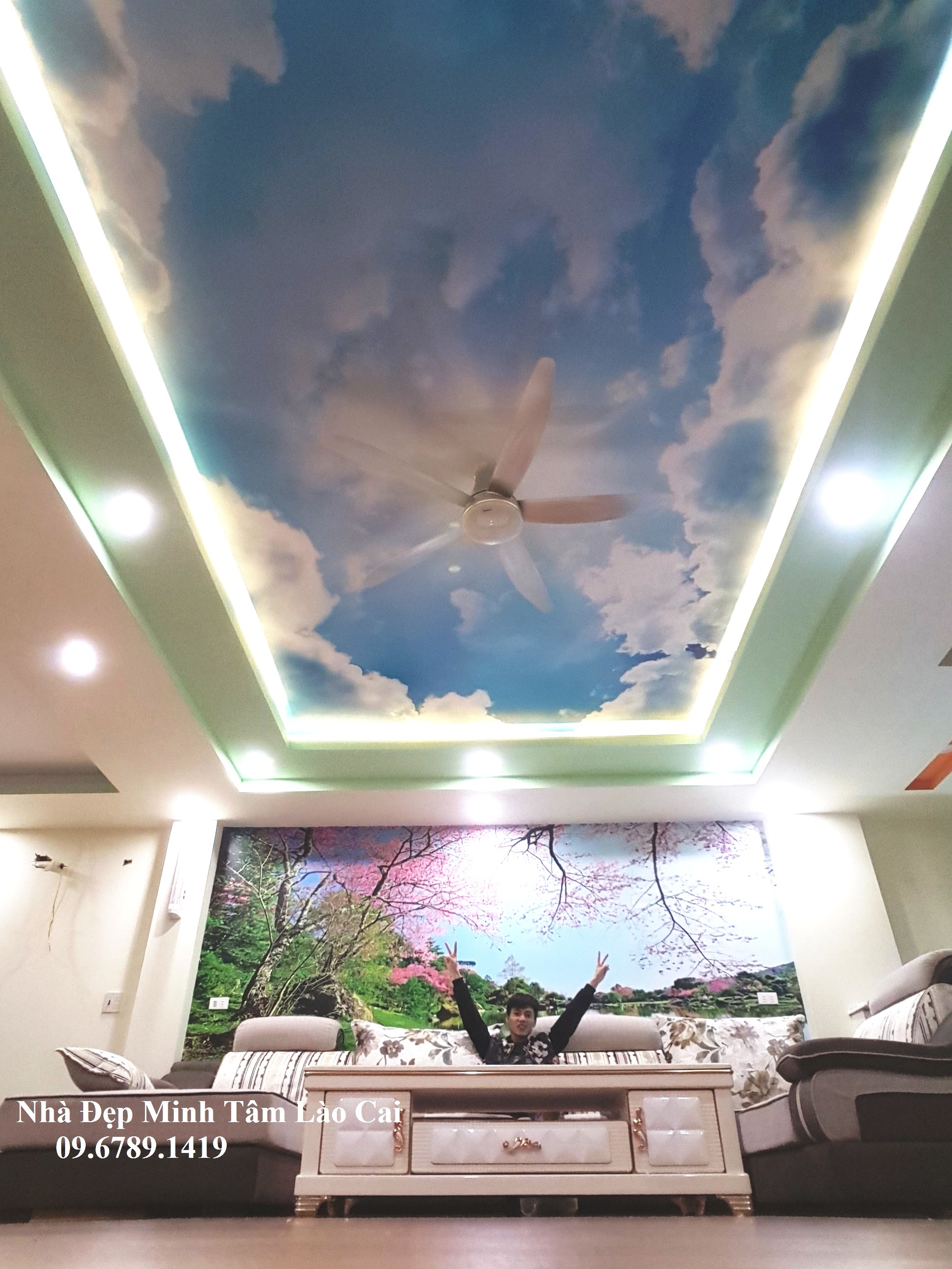 thi công tranh dán tường tại Lào Cai