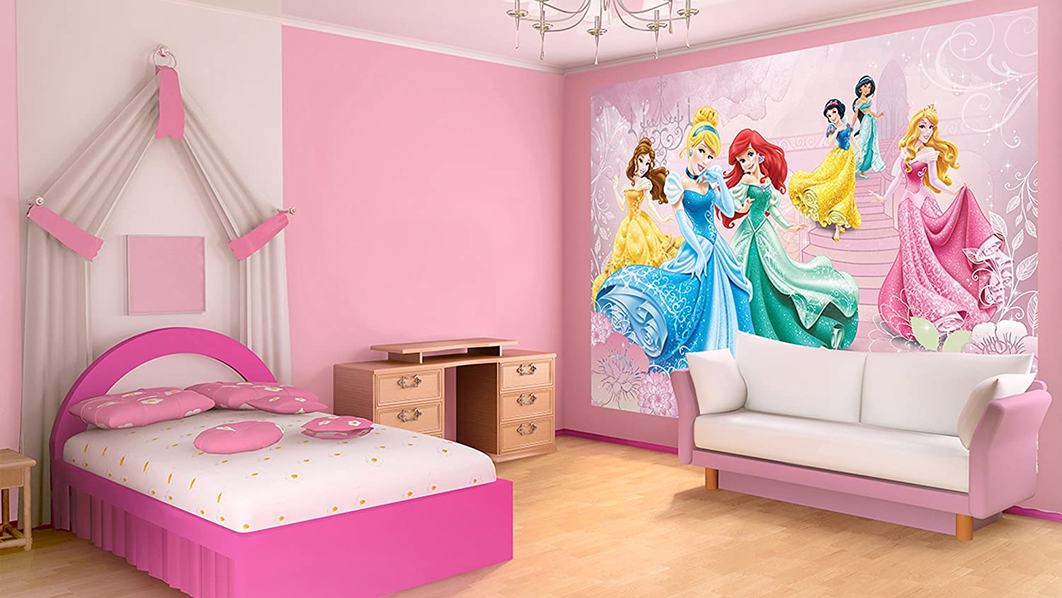 tranh dán tường 3d cho phòng ngủ bé gái