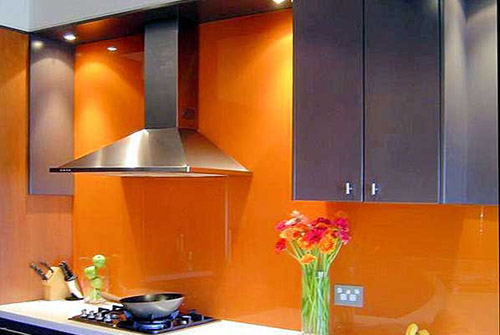 kính ốp bếp màu cam cầu giấy hà nội