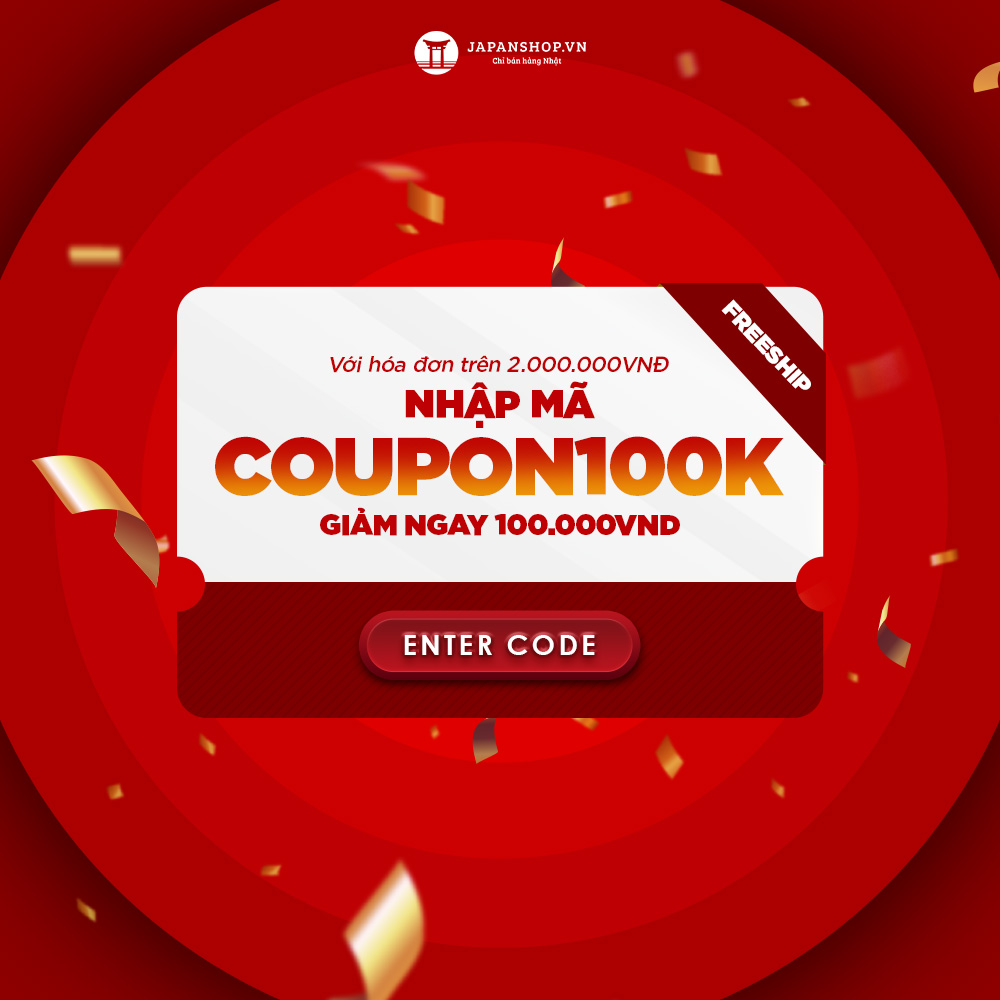 NHẬP MÃ COUPON100K để được giảm 100.000 VNĐ và MIỄN PHÍ SHIP toàn quốc với tổng giá trị đơn hàng từ 2.000.000 VNĐ trở lên. 