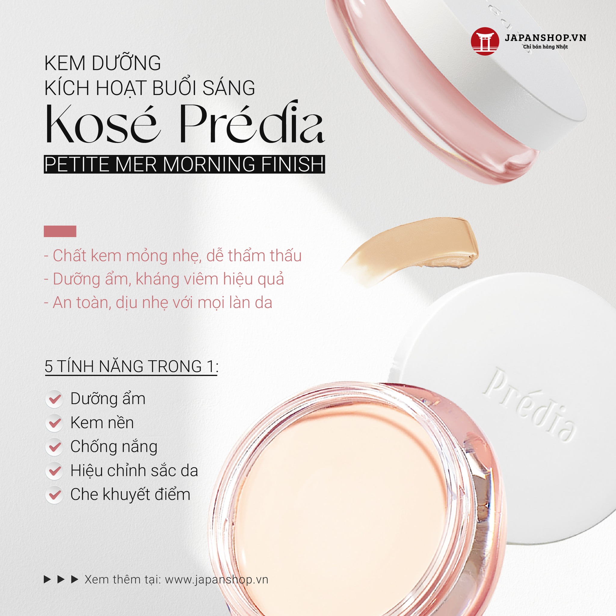 Kem dưỡng kích hoạt buổi sáng Kosé Prédia Petite Mer Morning Finish 01