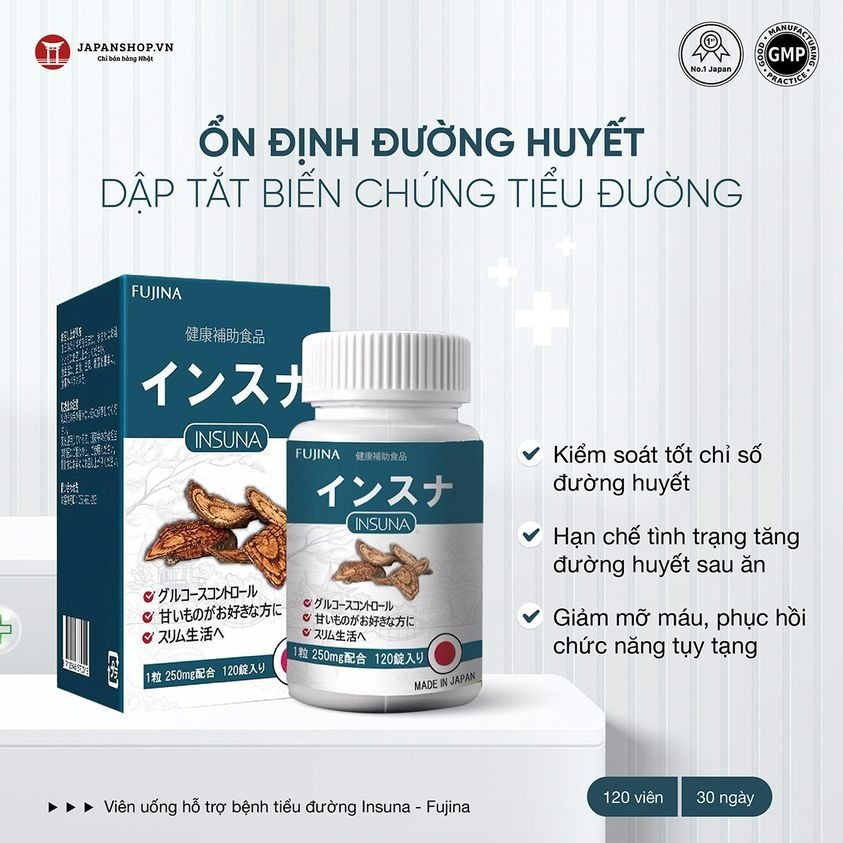 Viên hỗ trợ bệnh tiểu đường Insuna - 120 V