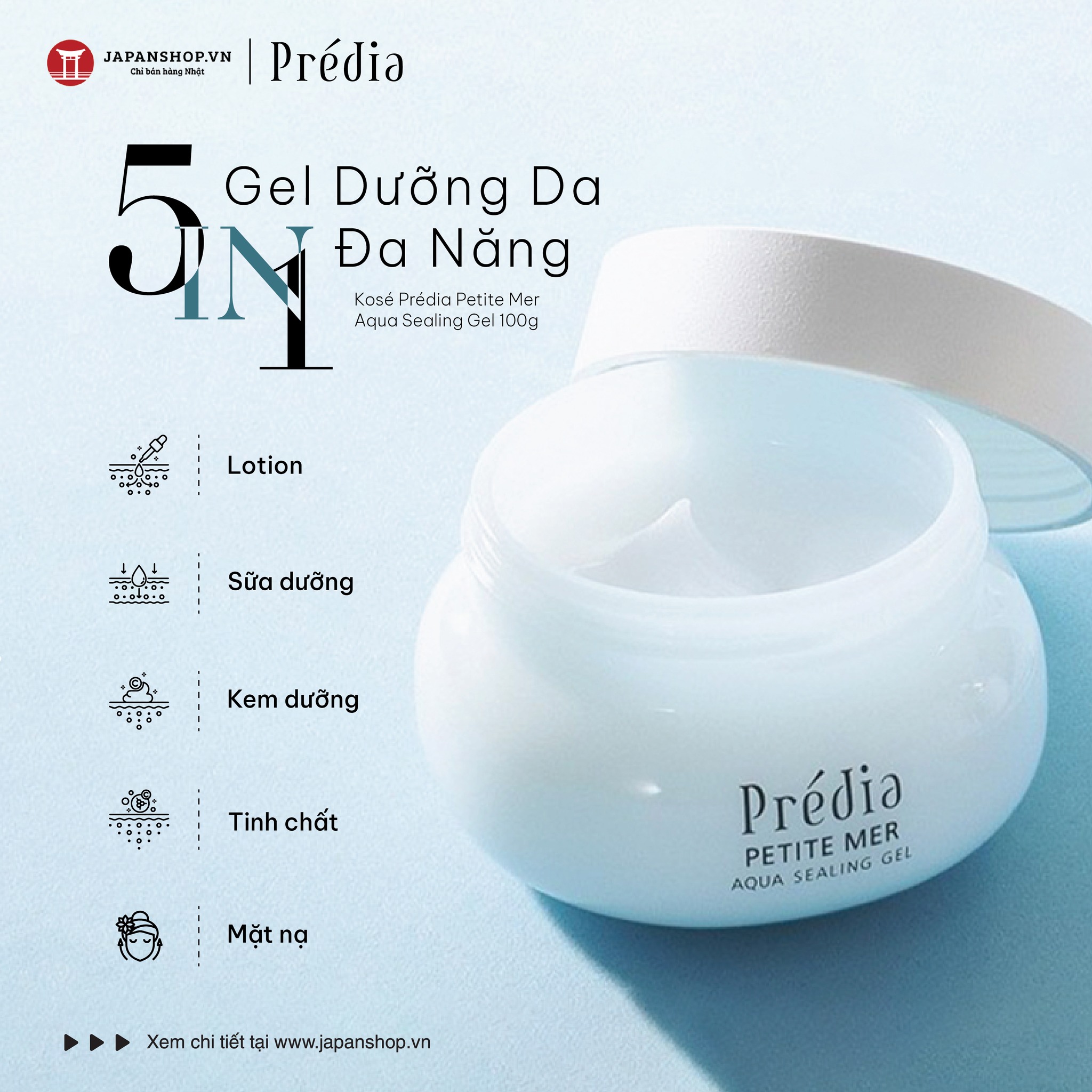 Gel dưỡng da đa năng Kosé Prédia Petite Mer Aqua Sealing Gel 100g