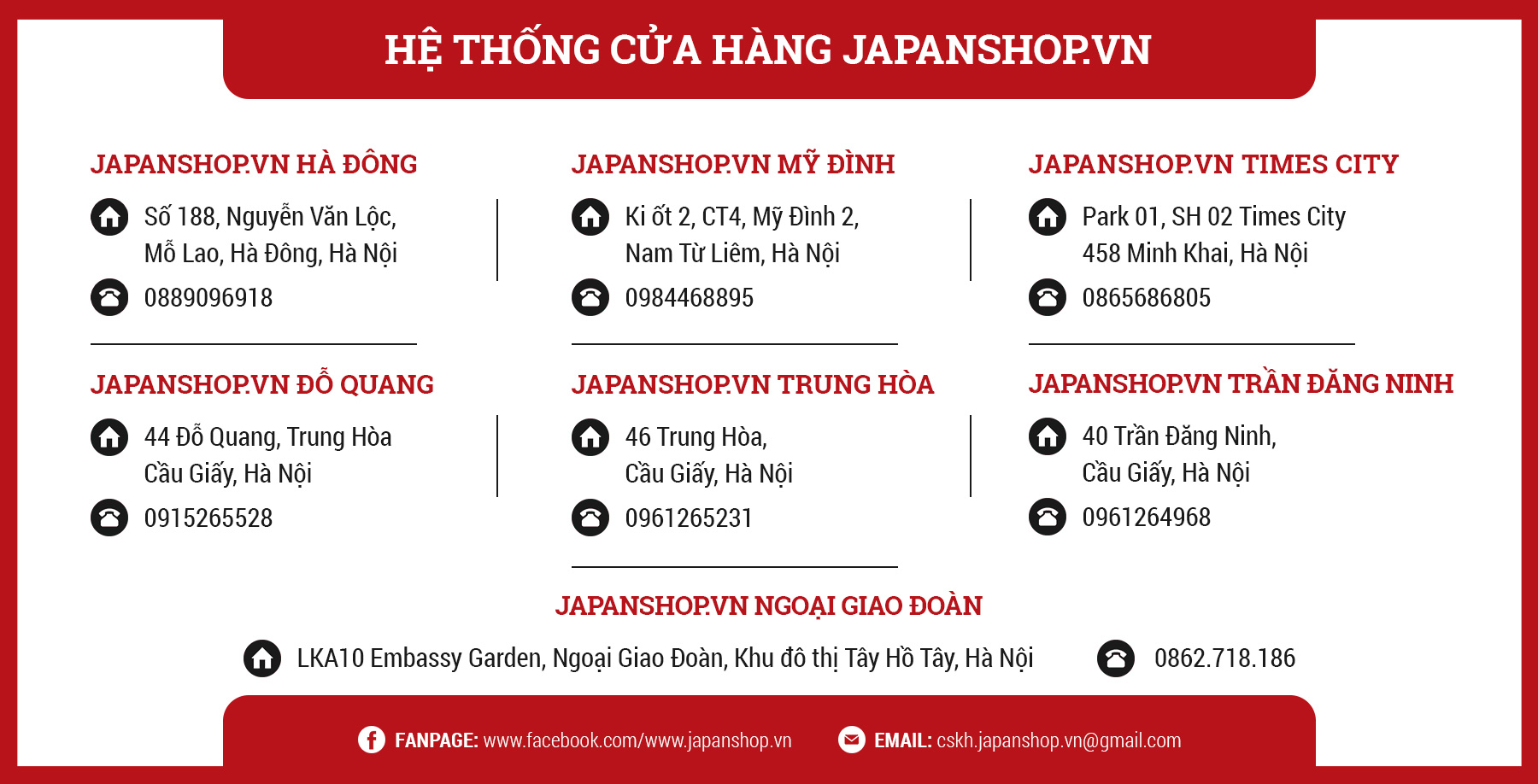 Hệ thống cửa hàng Japanshop.vn 