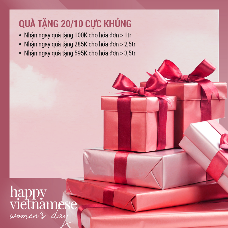 HAPPY VIETNAMESE WOMEN’S DAY -  SĂN SALE TẠI NHÀ, NHẬN QUÀ CỰC KHỦNG